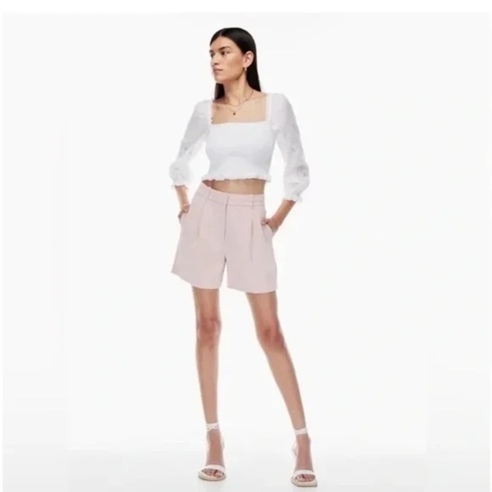 NWT Aritzia Wilfred Effortless Shorts - Mid Thigh 5” - Lilac - Size 4